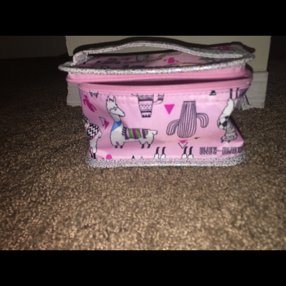 Pink llama make up bag